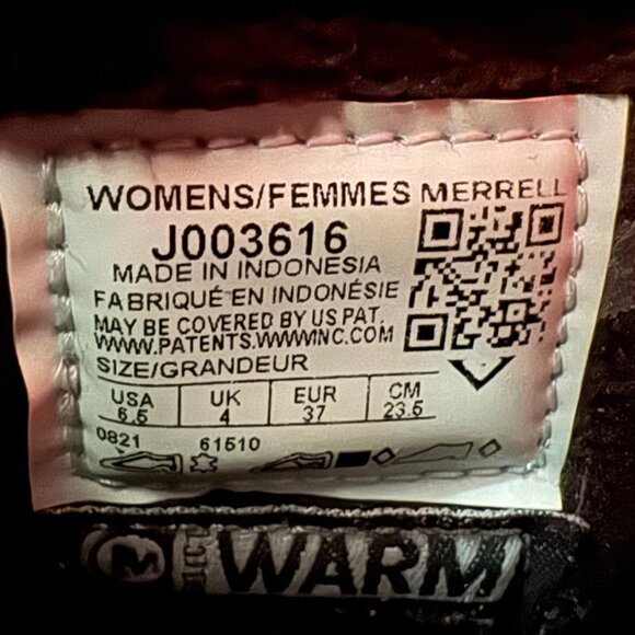 Merrell Boots Womena 6.5 Encore 4 Bluff Side Zip Winter Ankle Boot J003616 Black - Picture 9 of 9